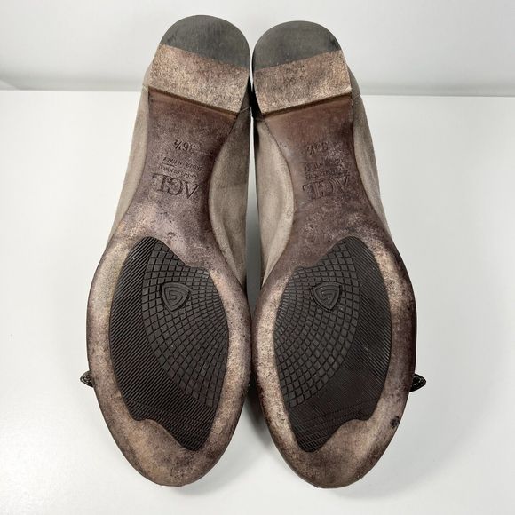 AGL Suede Animal Print Ballet Flats Cap Toe Women's 36.5 EU 6 US Made in Italy - Picture 8 of 10